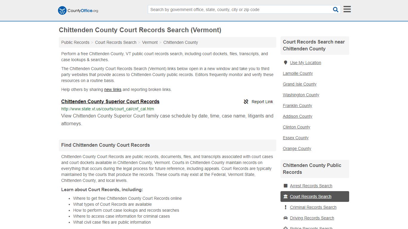 Court Records Search - Chittenden County, VT (Adoptions ...