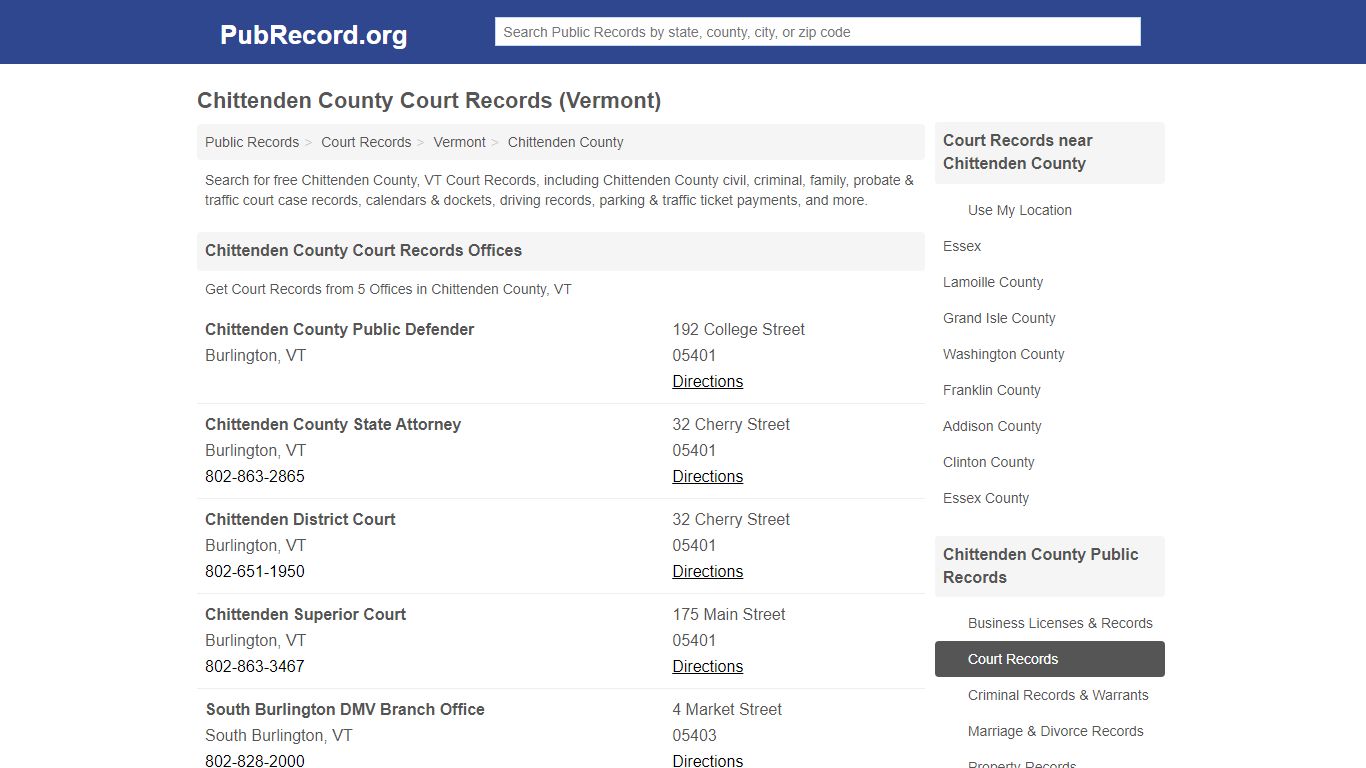 Free Chittenden County Court Records (Vermont Court Records)