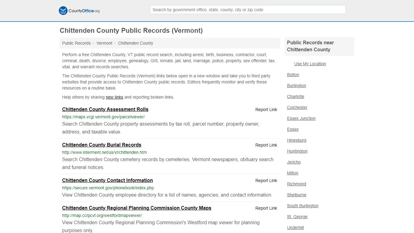 Public Records - Chittenden County, VT (Business, Criminal ...